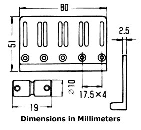 Gotoh 4 String Bass Bridge Dimensions