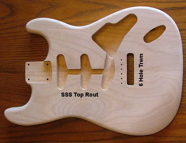 Stratocaster&reg; Alder Electric Guitar Body Dimensions