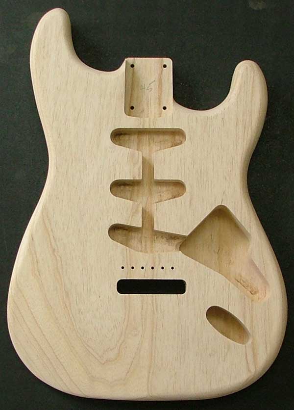 Stratocaster&reg; Swamp Ash Electric Guitar Body Dimensions