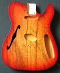 Swamp Ash Tele Thinline Body - Spalt Top Cherry Burst
